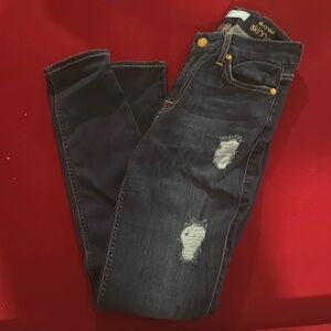 7 for All Mankind Size 26 Distressed Skinny Jeans